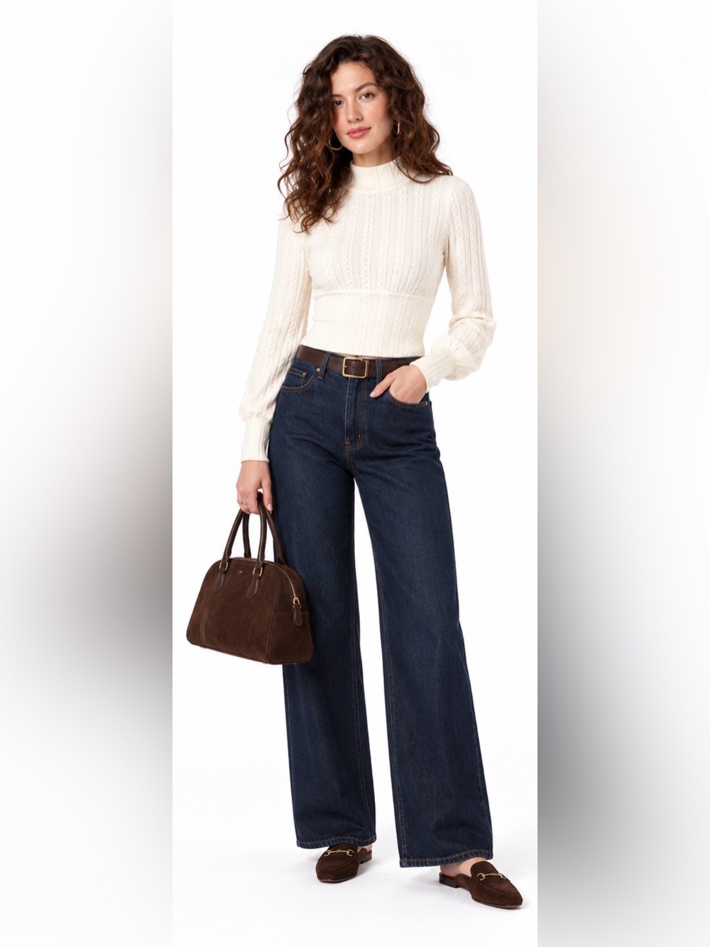 Band of the Free by Band of Gypsies Raquel Ivory Ribbed Knit Sweater